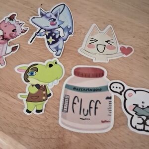RESERVED Cute Animal and Jar Stickers Set